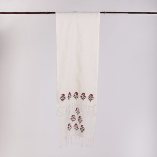 khadi printed scarf-small (Posth Rose)