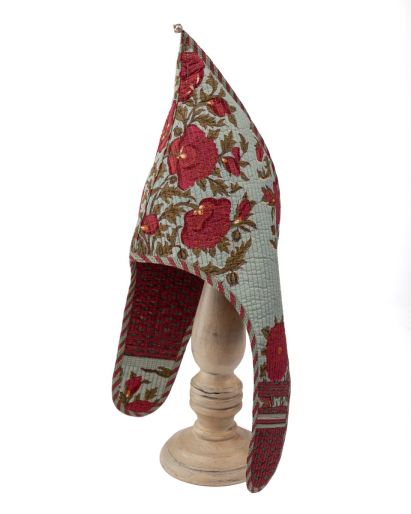 Lama Hat ( Blue Gud Pavot/ Red Lips/ Red Firozi Piping) (2-4 Years)