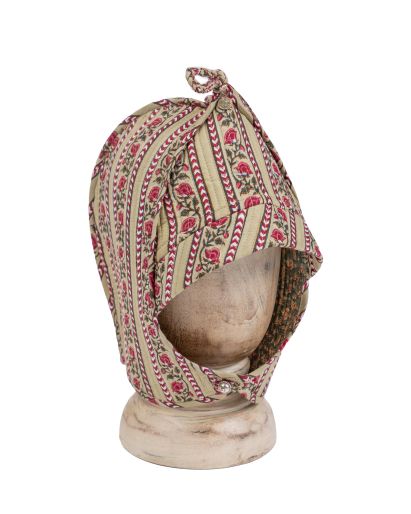 Pixie Hat (Dove Gud Mughal Rose Stripes / Firozi Laura)-18 Months