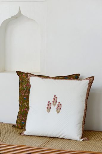 French Traditionally Quilted Cushion Cover Size  65 X 65 Cms