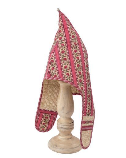 Lama Hat (Pink Stripe Mughal Rose / Sage Paula ) ( 6 -8 ) Years