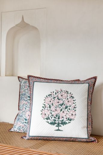 French Traditionally Quilted Cushion Cover  65 x 65 Cms.