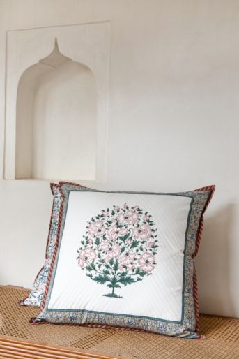 French Traditionally Quilted Cushion Cover  65 x 65 Cms.