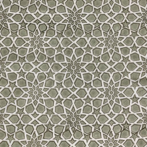 FABRIC GREEN GREY STAR JALI-FURNISHING (40s)