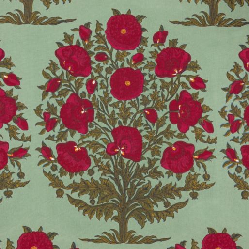 FABRIC  GREEN PAVOT-Muslin