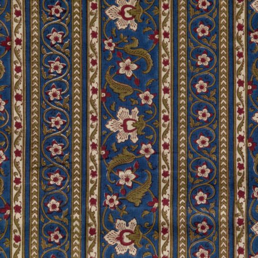 FABRIC INDIGO POPPY JAL-Muslin