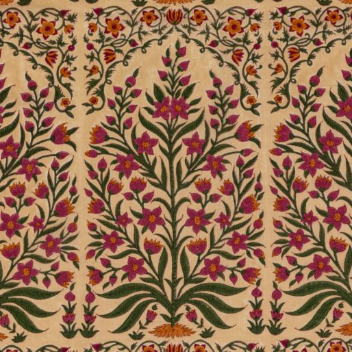 FABRIC MANDIR BUTA ON YELLOW--Cambric