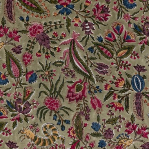FABRIC GREEN JUNGLI-Muslin