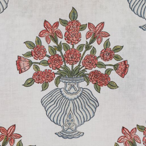 FABRIC ORANGE SUZANI FLOWER IN VASE-Cambric