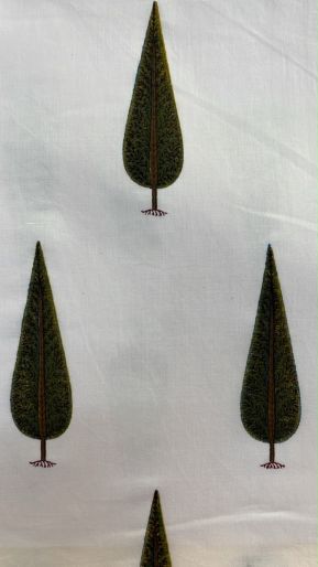 FABRIC CYPRESS ON CREAM CAMBRIC