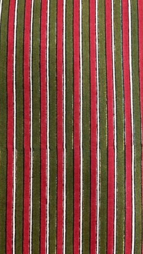 FABRIC DARK GREEN-RED STRIPES-FURNISHING (40s)