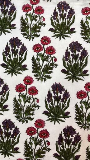 FABRIC DARK SOSAN POSHT ON WHITE CAMBRIC