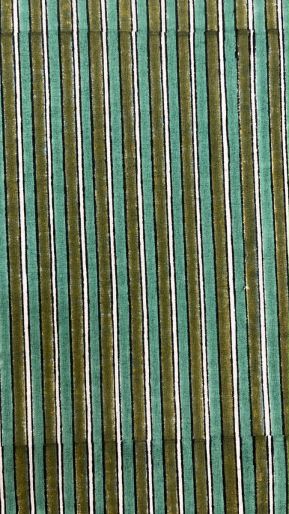 FABRIC GREEN-GREEN STRIPES CAMBRIC