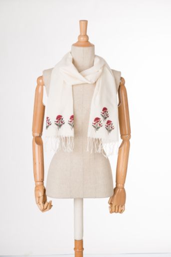 khadi printed scarf-small (Posth Rose)