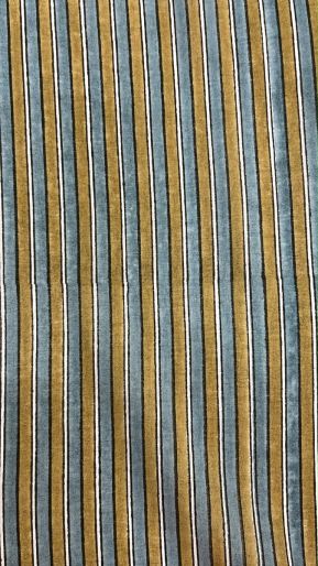 FABRIC OLIVE GREY STRIPES MUSLIN