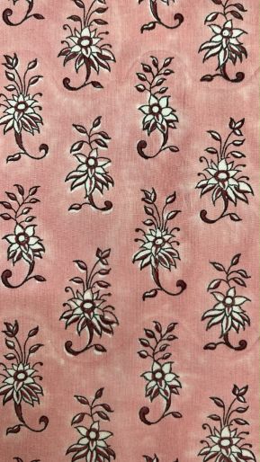 FABRIC PALLA BUTI ON PINK CAMBRIC