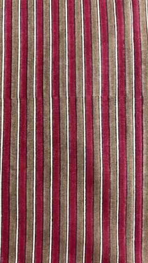 FABRIC PLUM-CHESTNUT STRIPES MUSLIN