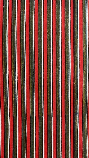 FABRIC RED-GREEN STRIPES-FURNISHING (40s)
