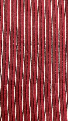 FABRIC RED-RED STRIPES MUSLIN